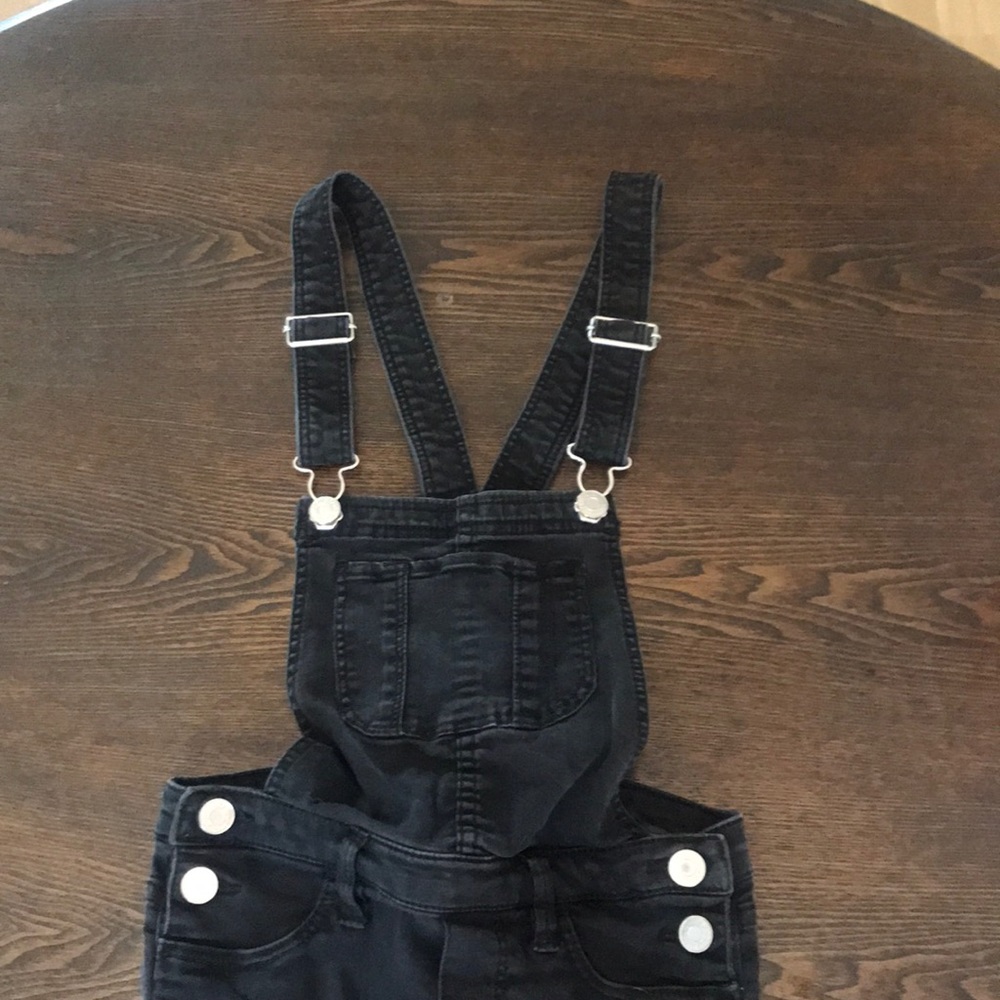 Black jean overalls